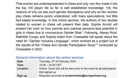Online Seminar: What recent research studies tell us about females in chess